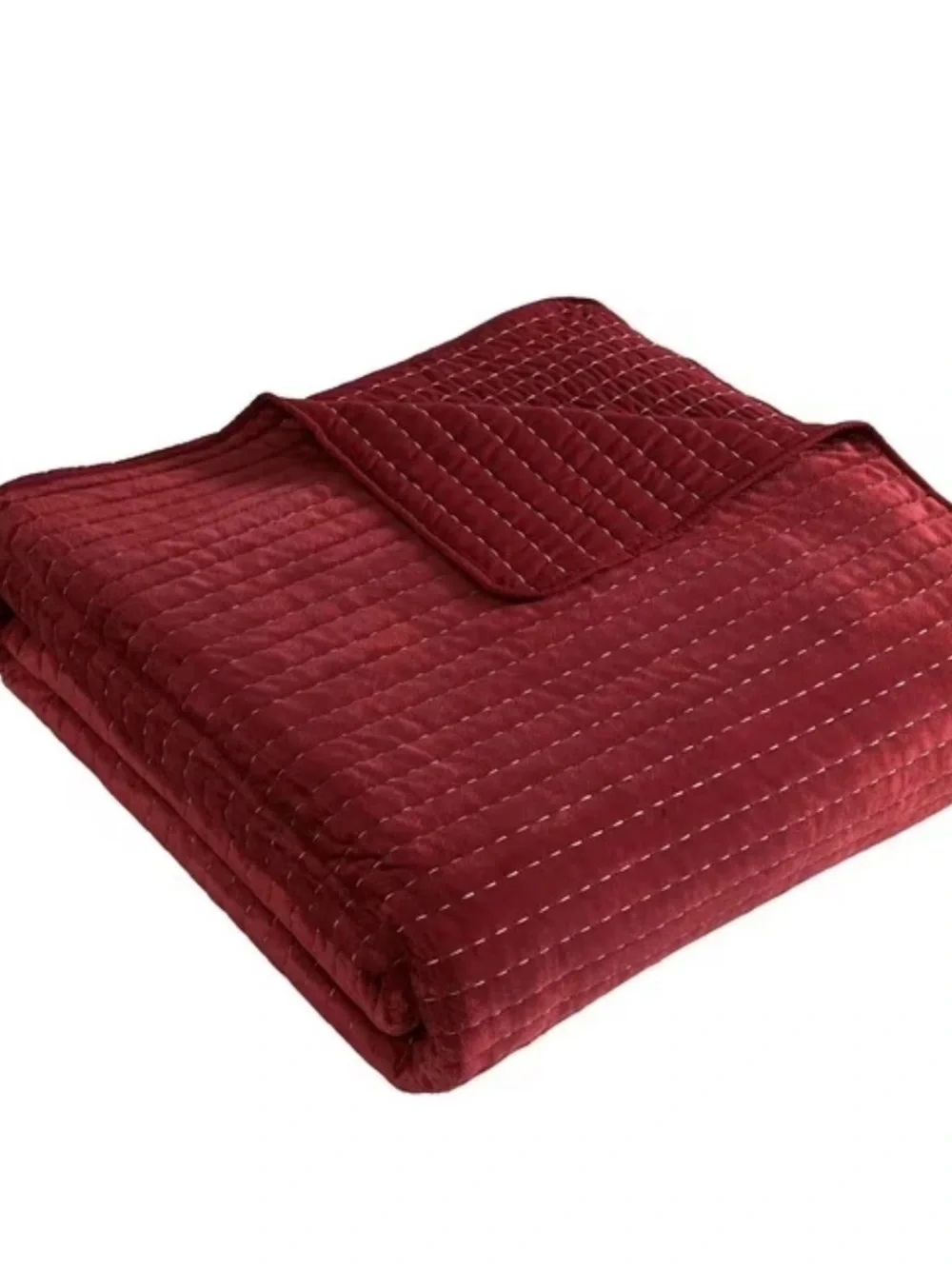 Lenox Deep Red Quilted Bedspread Set
